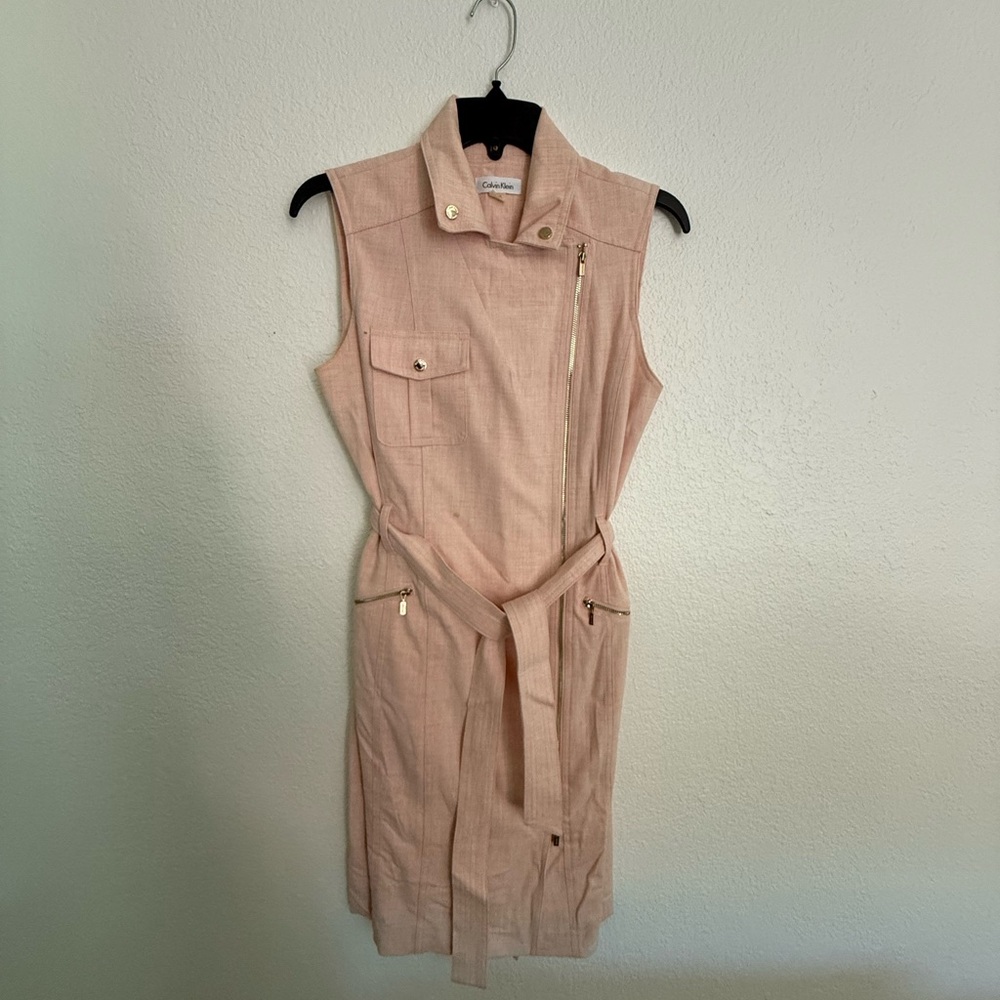 Calvin Klein Sleeveless Cream Midi Dress